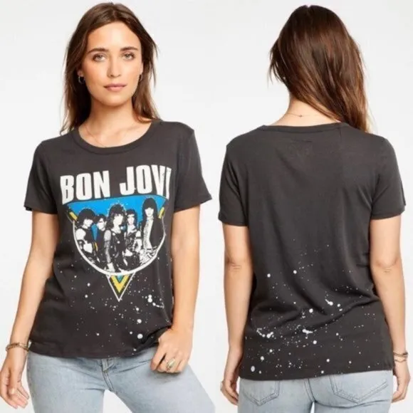 New Chaser Bon Jovi Splatter Graphic‎ T-Shirt NWT Sz M - Image 2