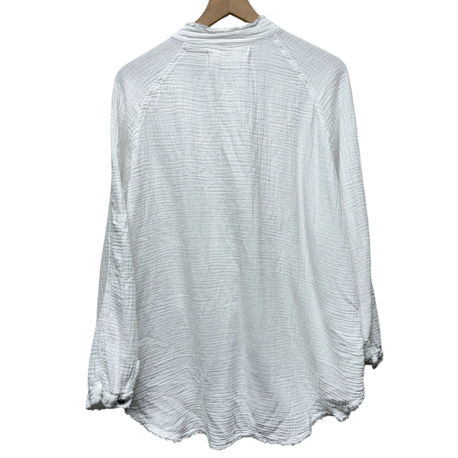 We The Free People White Summer Daydream Long Sleeve Button Up Top Sz S Boho - Image 2