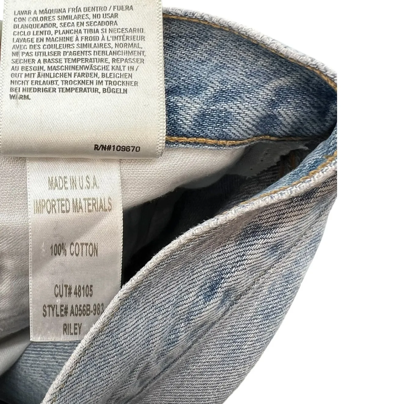 Agolde Riley High Rise Straight Crop Jeans Denim Shatter Wash Blue Size 27‎ - Image 13