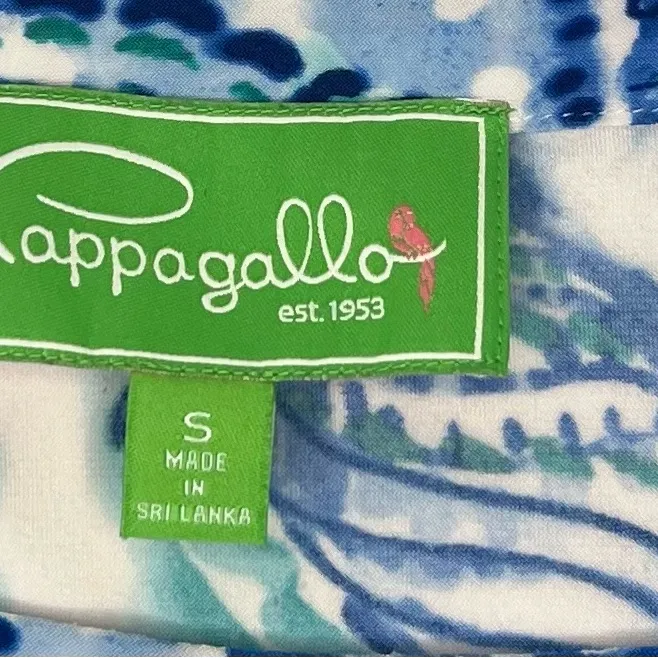 PAPPAGALLO Shirt Top Blouse Size S Womens Multicolor Sea Shell‎ EUC Blue - Image 4