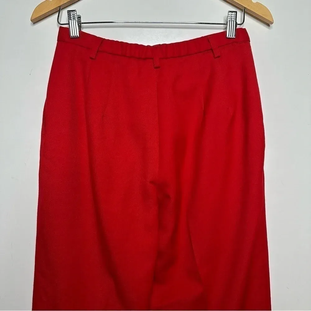 Pendleton Red 100% Virgin Wool Ultra High-Rise Straight Leg Pants Size 8P - Image 9