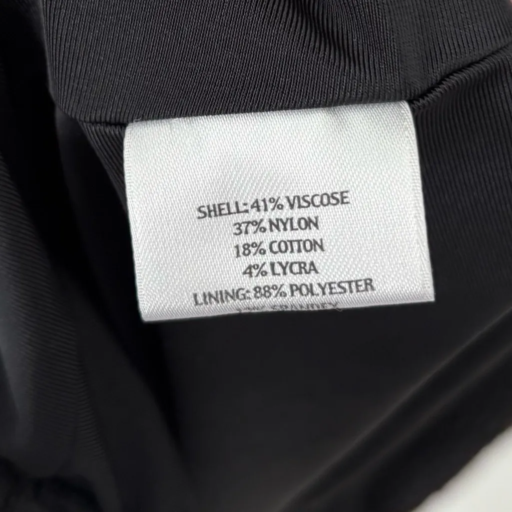 Eileen Fisher Black Waffle Knit Woven Button From Mid Length Pea Coat - Image 10