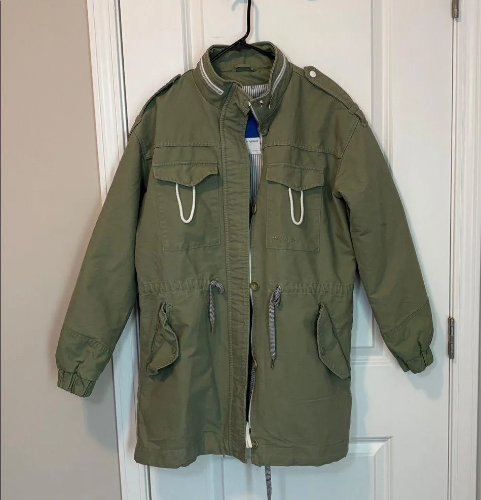 Adidas Originals Olive Green Winter Parka Jacket Military Army M Coat Women Size M - Image 3