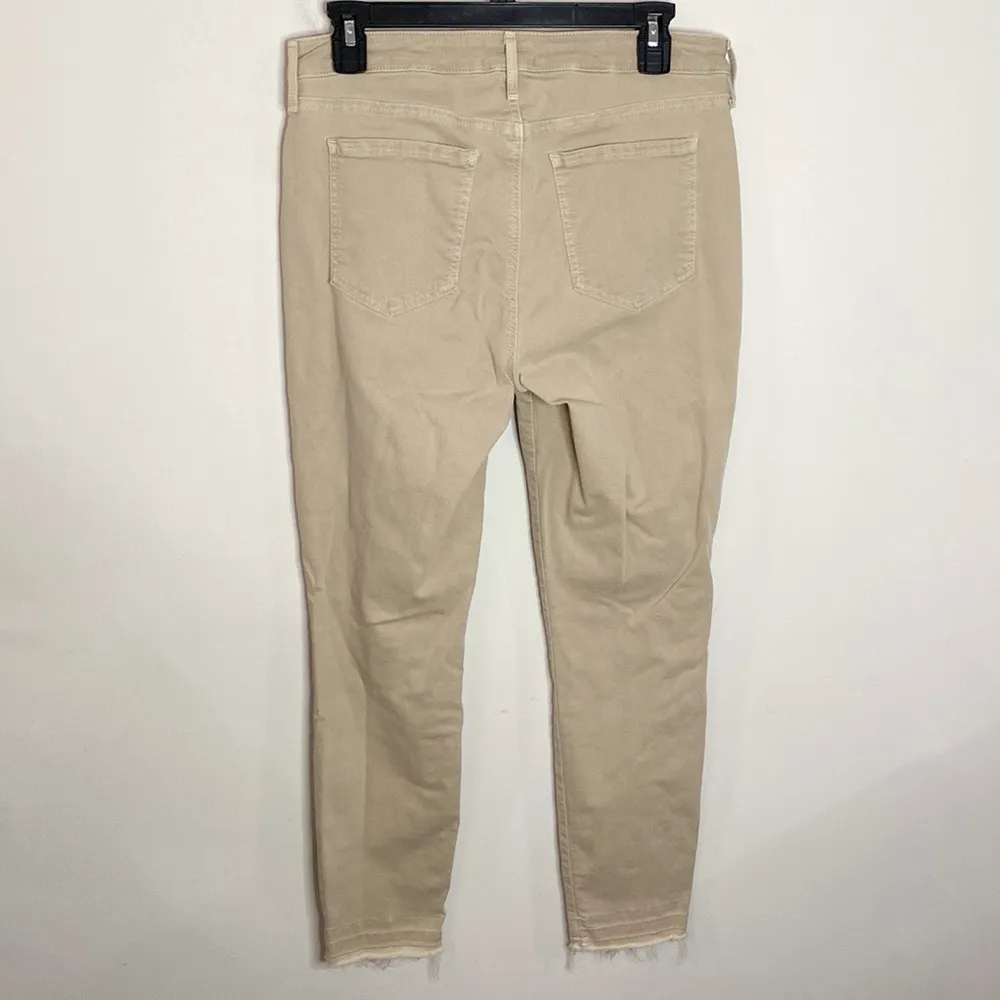 NYDJ Ami skinny ankle jeans with released fringed hemline in sand size 6 - Image 3