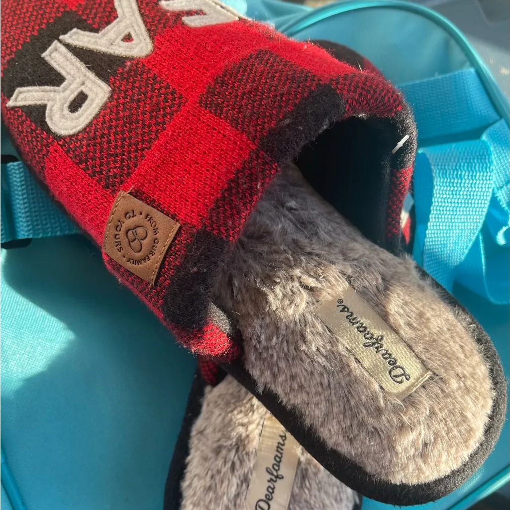 Dearfoams Women's Mama Bear Buffalo Check Clog Slipper - Image 4