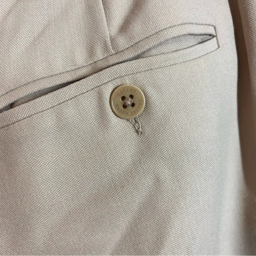 Lauren Ralph Lauren Tan Classic Trousers 100% wool‎ size 6 old money career 90’s - Image 4