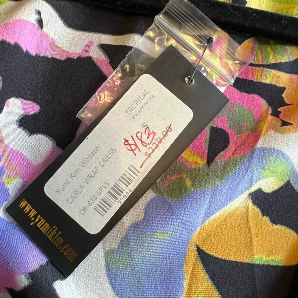 Yumi Kim Tropical Carla Wrap Dress Wooster S Long Sleeve Silk Floral Bright - Image 5