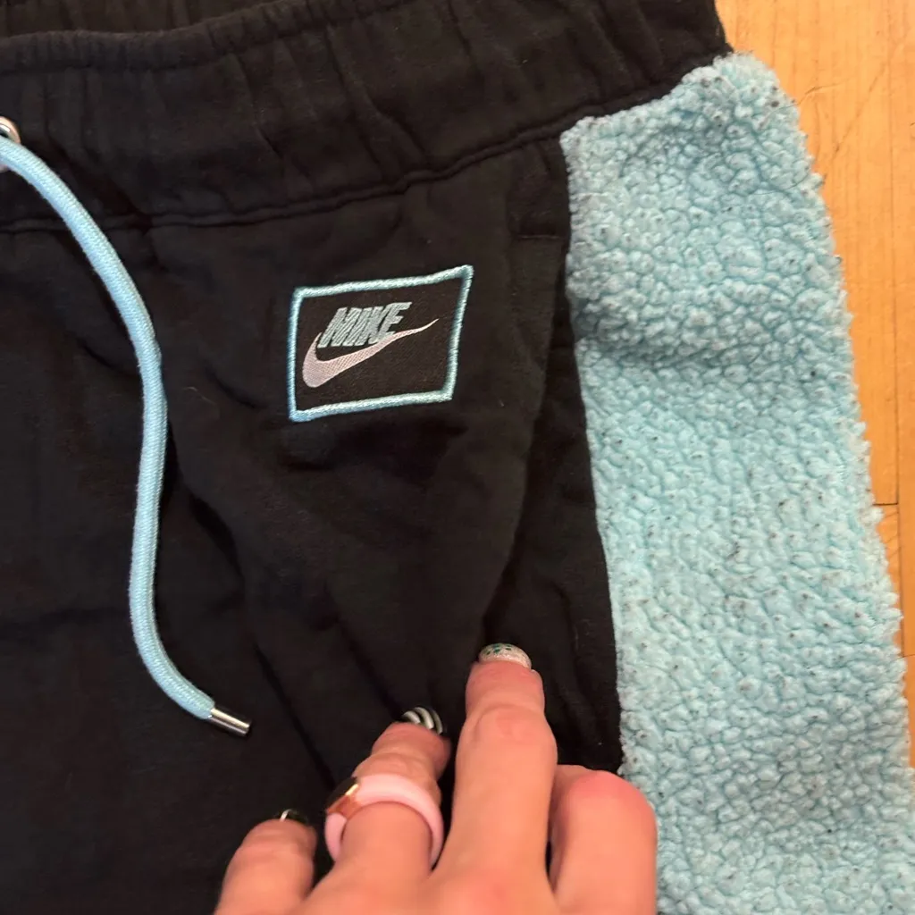 Nike Black and Light Blue Joggers sz Medium - Image 4
