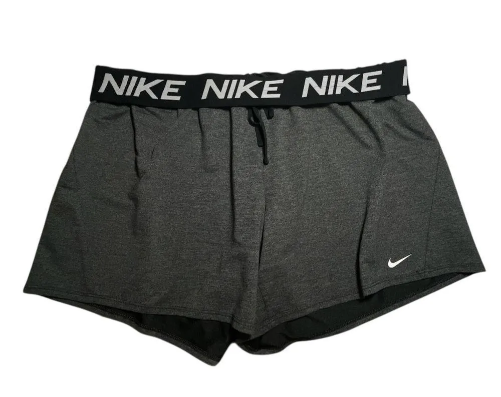 Nike Dri Fit Dry Training Shorts Gray Grey Womens Size Extra Large XL Elastic - Image 4