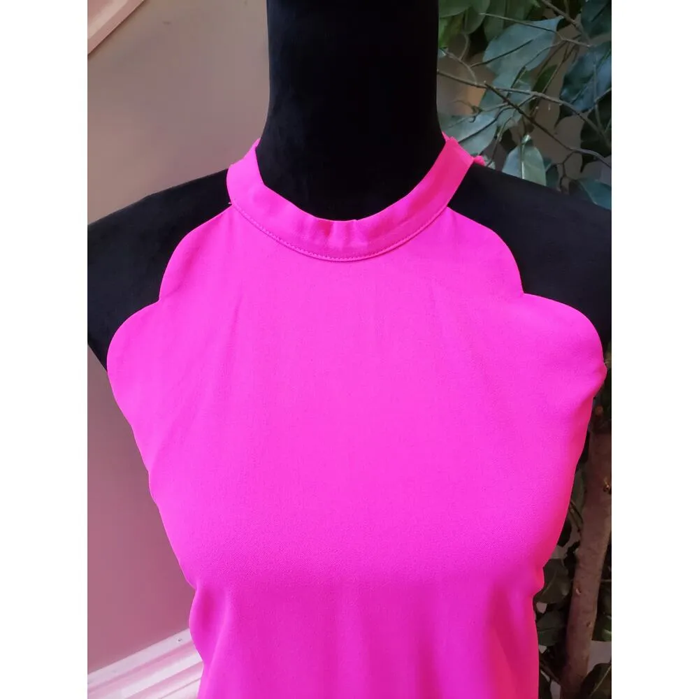 Saved By The Dress Womens Medium Pink Sleeveless Keyhole Back Halter Neck - Image 13