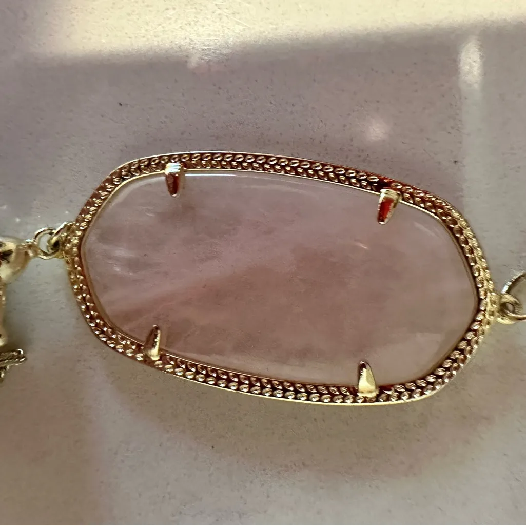 Kendra Scott Rayne Long Pink Quartz and Gold Tassel Necklace - Image 6