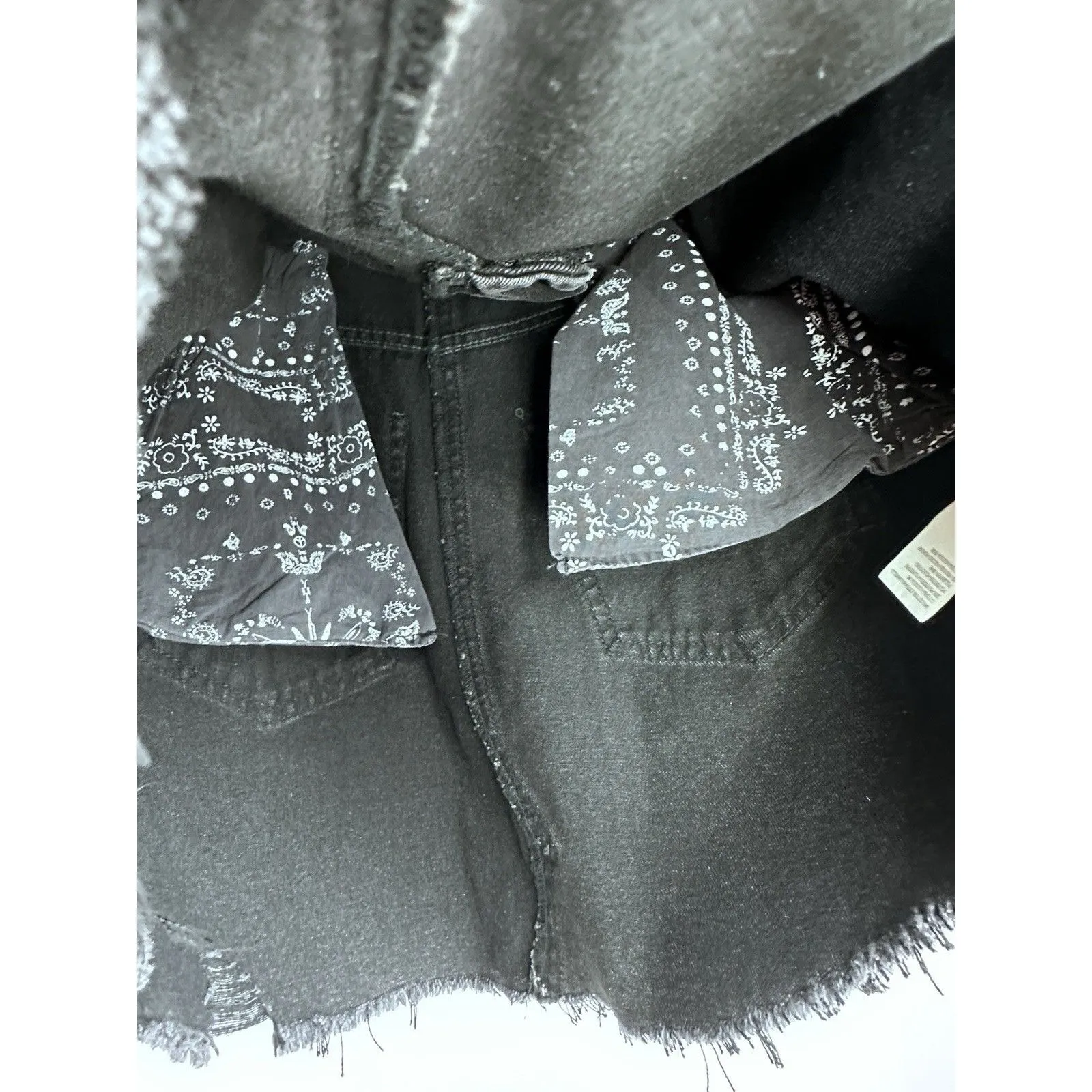 NWT Free People We The Free Brea Cutoff Denim Mini Skirt Black Sz 28 Grunge Y2K - Image 5