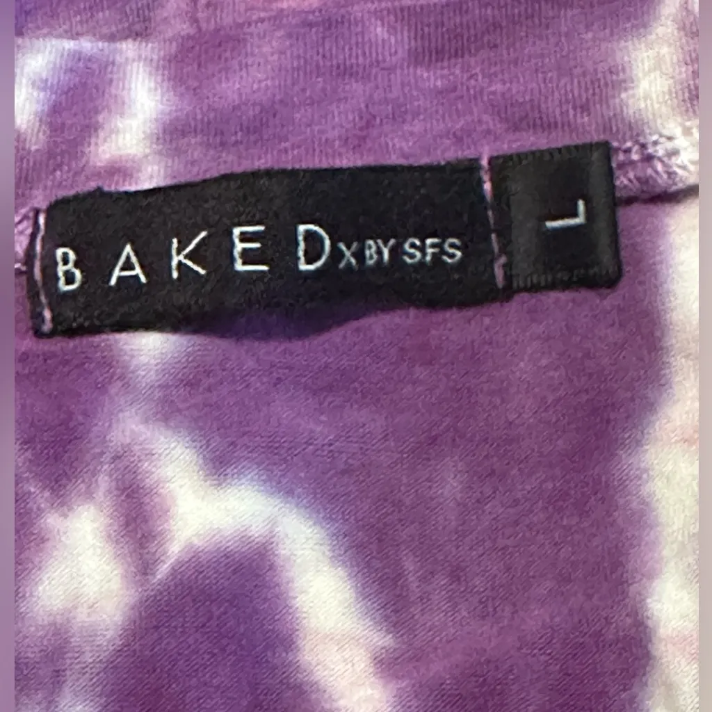 Purple Tie Dye Maxi Dress Side Cut-Outs - Boho Sleeveless BAKED x by SFS Size L - Image 7
