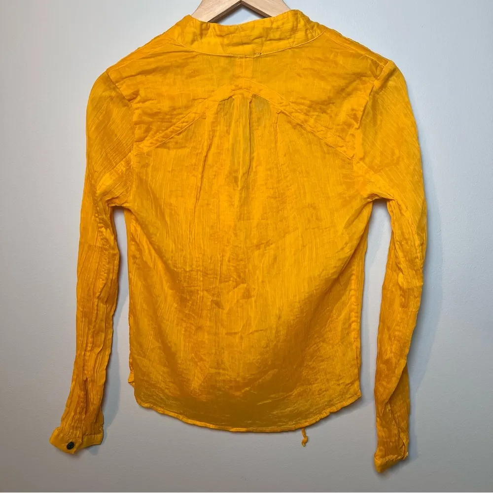 Rag & Bone Sachi Blouse Womens XXS saffron yellow Cotton/Silk Boho Chic Top - Image 6