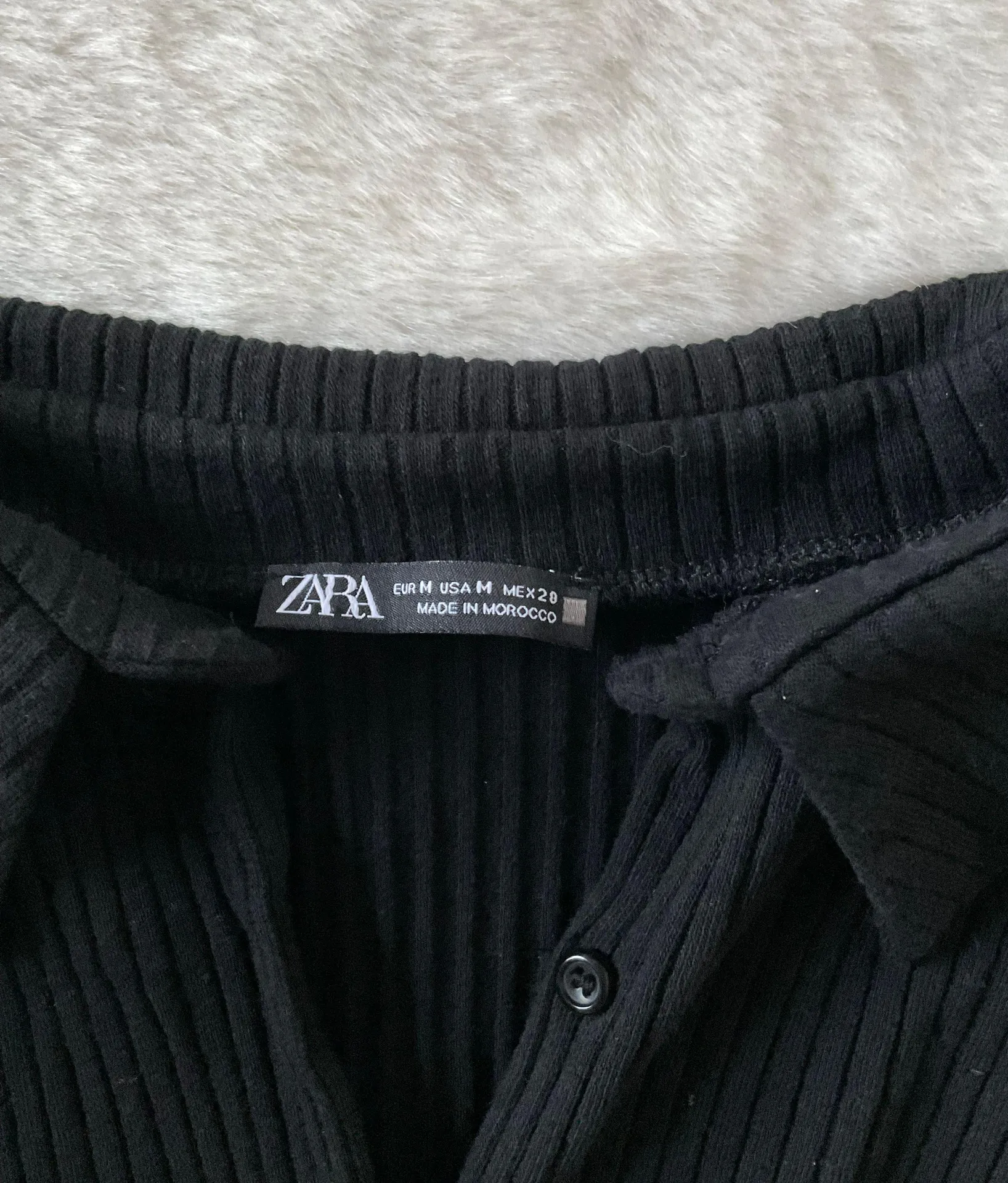 Black Ribbed Button Down Top - Image 3