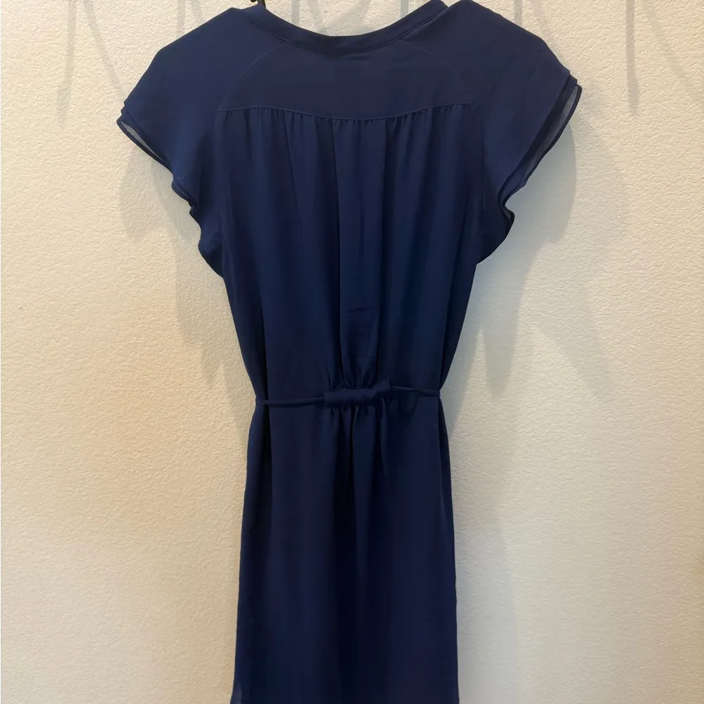 Navy Blue Pleated Dress - Image 3