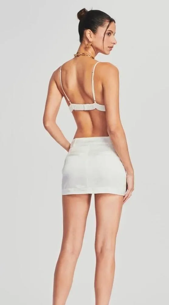 Retrofete Vivy Mini Skirt in Ivory Size Medium NWT - Image 2