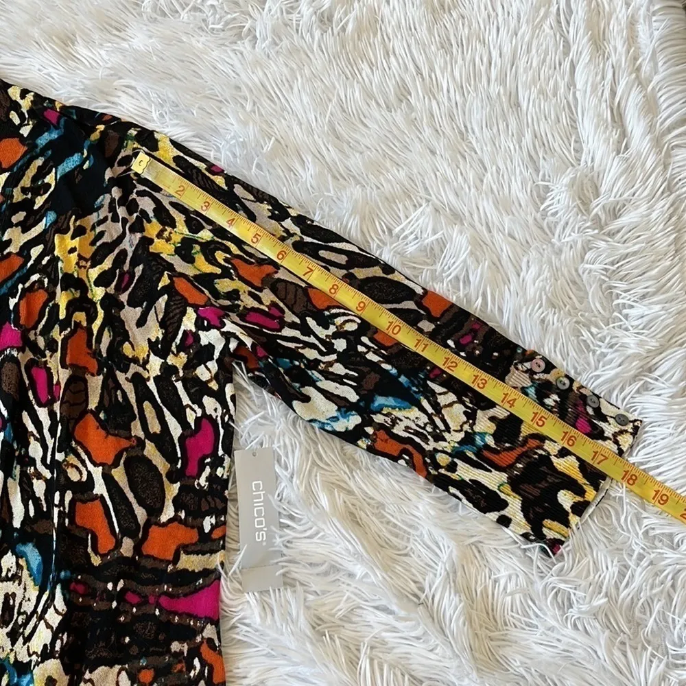 Chico’s Women’s The Perfect Layer Cardigan sweater in toasted khaki/Multicolor S - Image 7