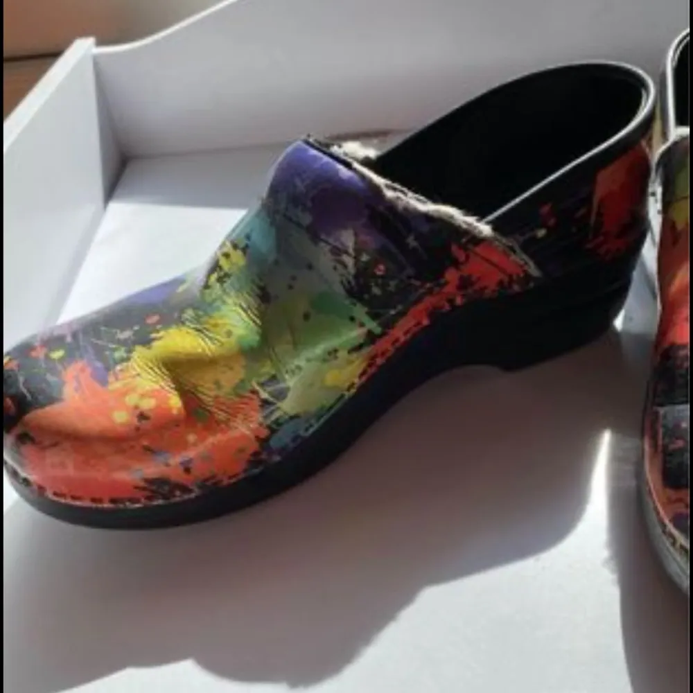 Dansko  Paint‎ Splatter Splotchwork Professional Mules Slip On Clogs Work Shoes - Image 5