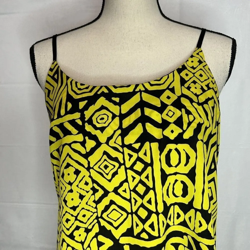 Ya Los Angeles Womens Yellow Black Scoop Neck Low Back Tank Top Sz M - Image 3