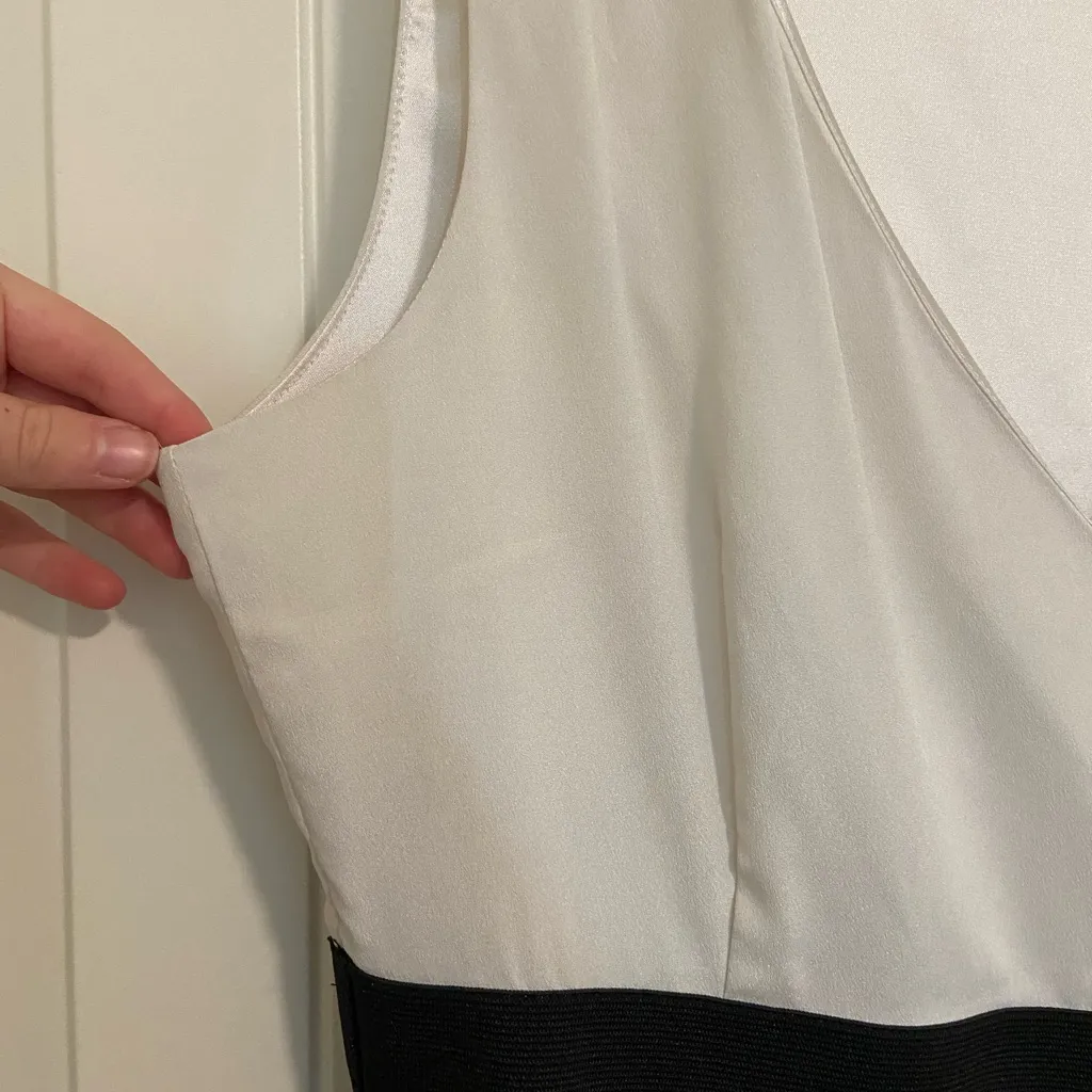 NEVER WORN New York & Company women’s sleeveless layered skirt stretch dress M‎ Black Size M - Image 10