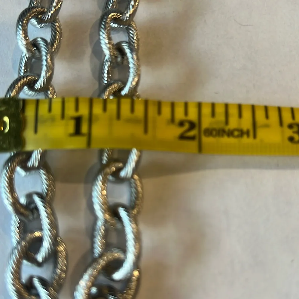 Milor Silver Toned Stainless Steel Chunky Chain Necklace 18” - Image 5