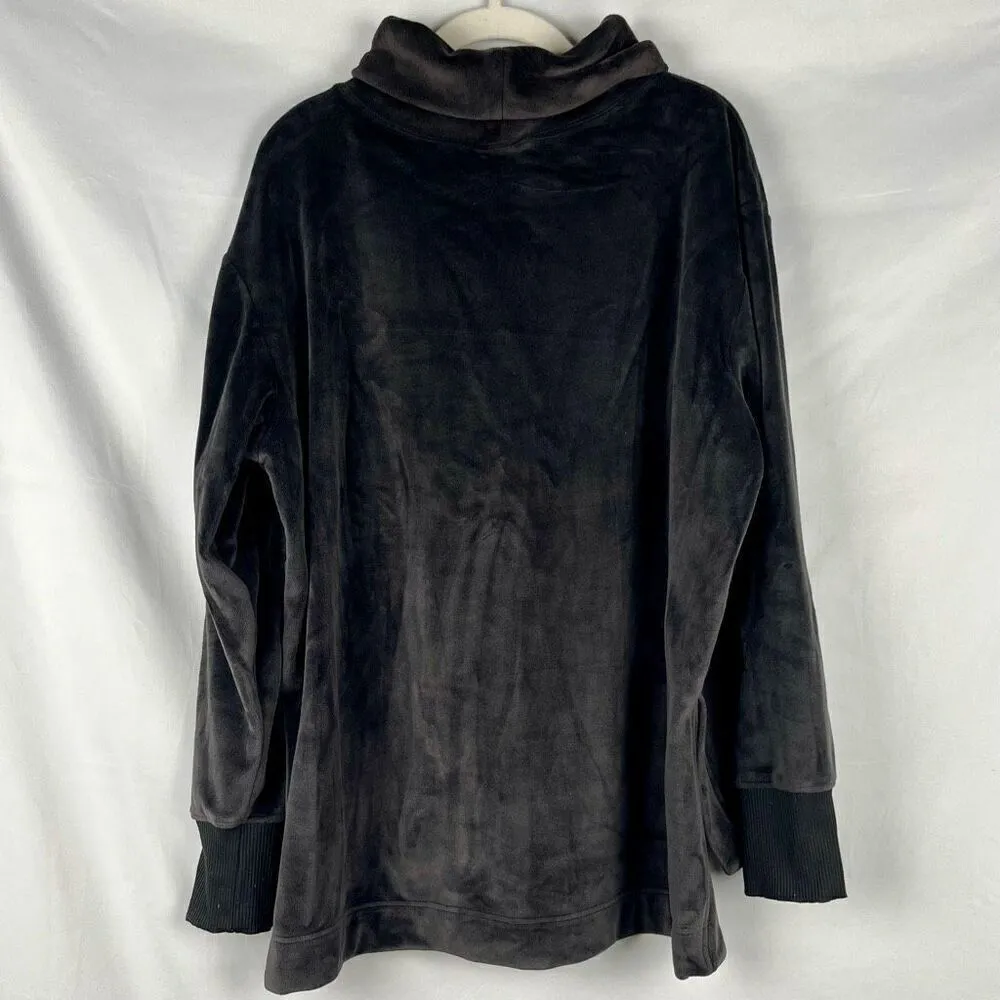 Athletic Works Women’s Black Athleisure Velour Top 16-18 - Image 2