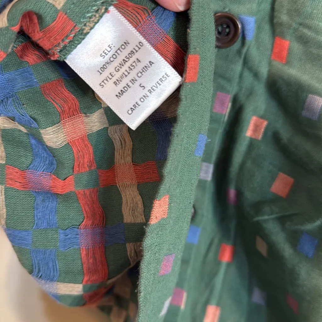 Anthropologie RO & DE Isabetta Button Back Green Blouse small - Image 6