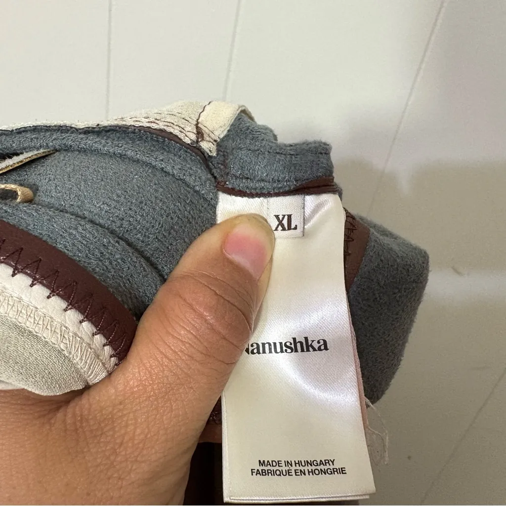 Nanushka Vinni Patchwork Vegan Leather Pants Brown Size XL LuxeTrousers - Image 11