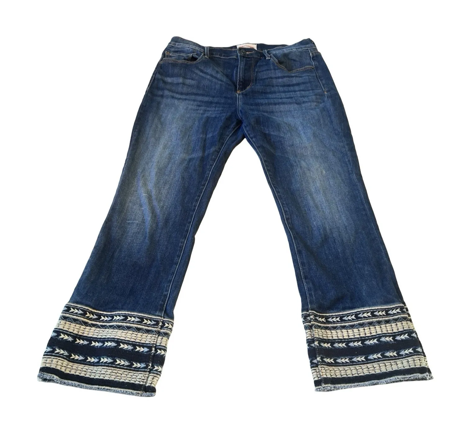 Driftwood Jeans Womens 30 Colette Stretch Embroidered Cropped Straight Denim - Image 1