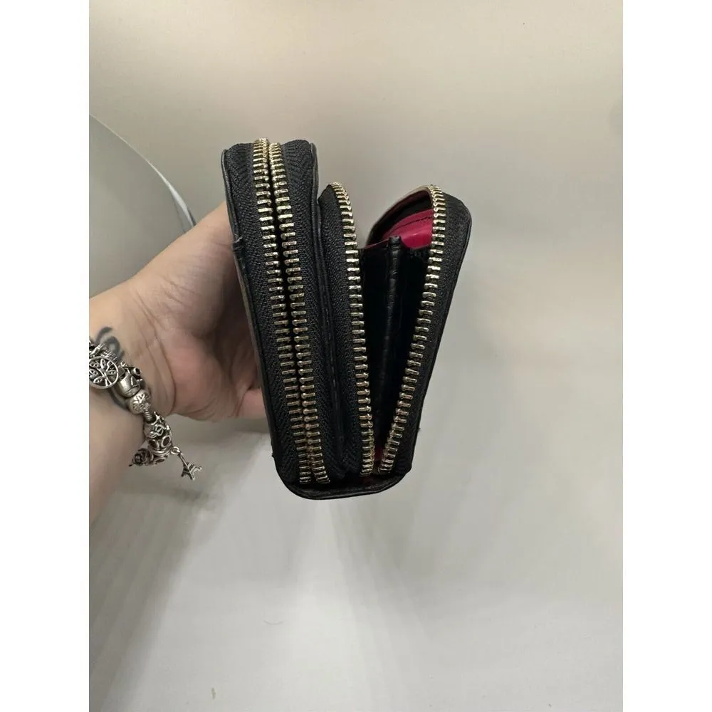 VINTAGE JUICY COUTURE black organizer Double-zip credit card holder wallet - Image 5