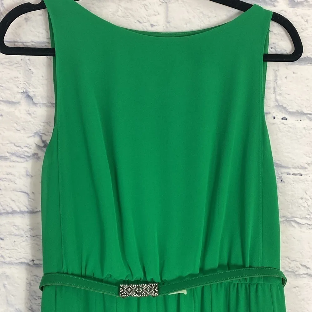 Lauren Ralph Lauren kelly green belted sleeveless maxi dress - Image 2