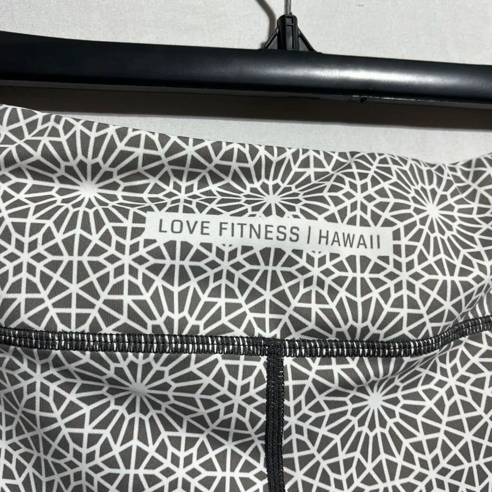 Love Fitness Seamless Leggings Women's Small Black White Geometric Elastic Waist - Image 8