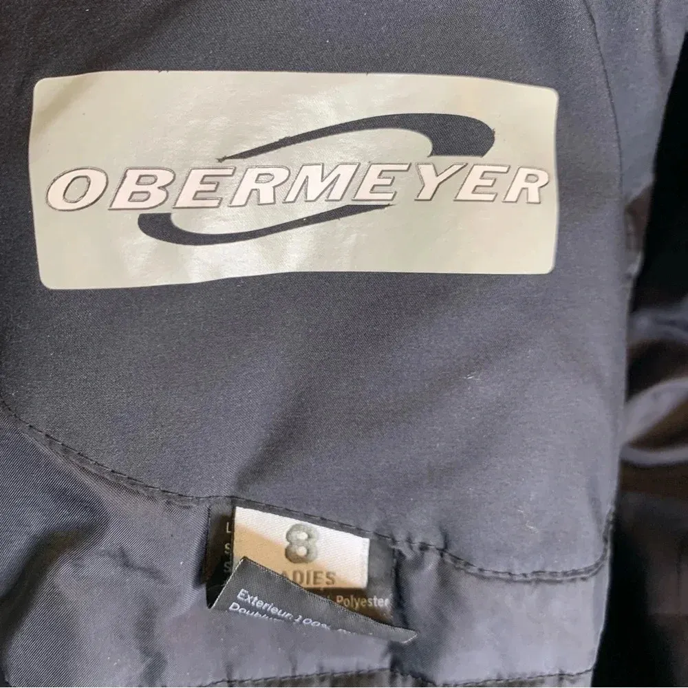 Obermeyer Y2K Women’s Black Bomber Zip Front Jacket Size 8 - Image 6