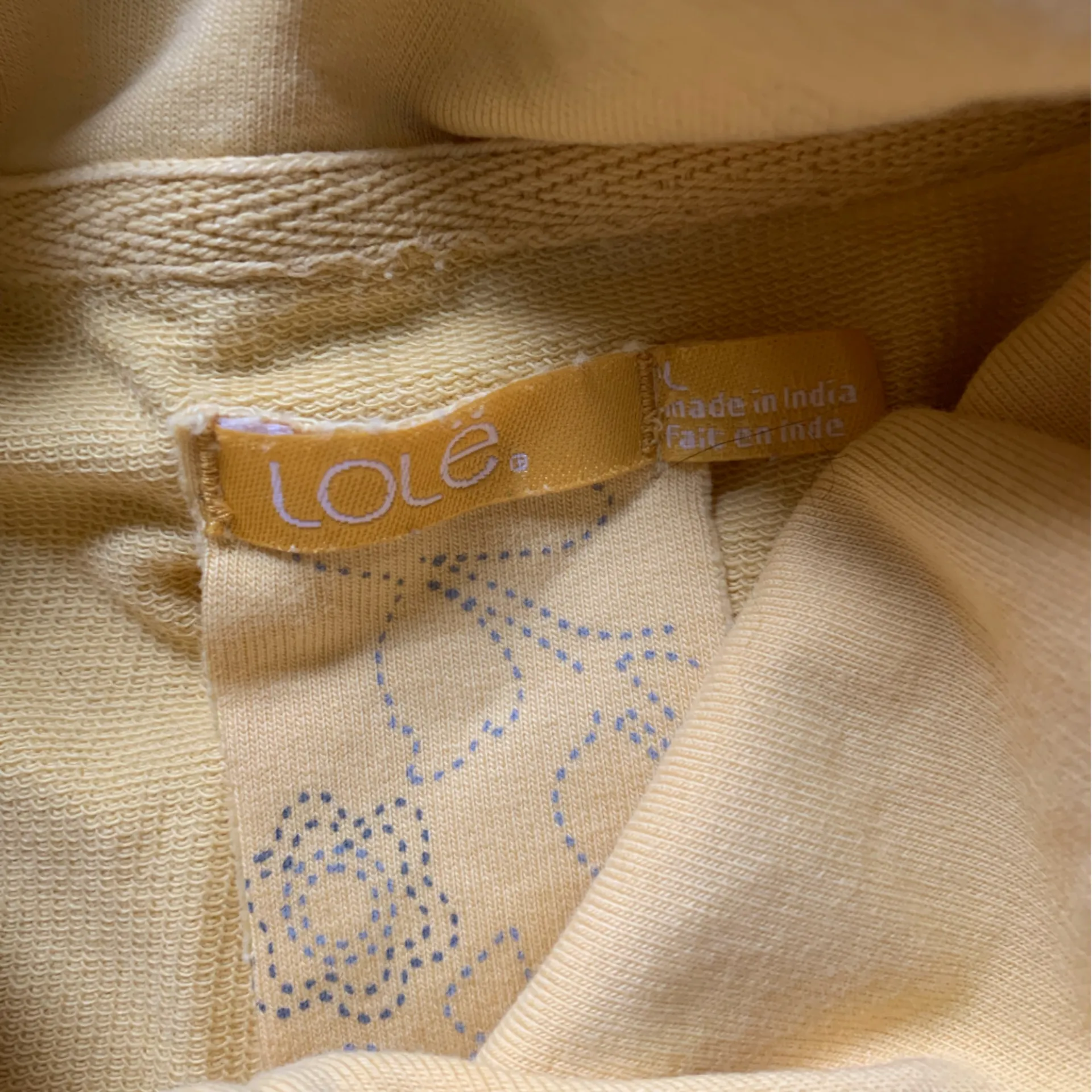 Lolé Yellow Embroidered Zip Up Jacket L - Image 3