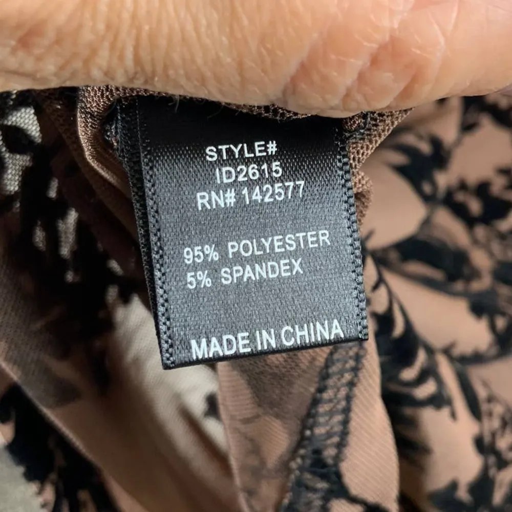 IRIS | NWT | Large | Sheer Floral Velvet Burnout Long Sleeve Mini Dress in Cocoa - Image 8