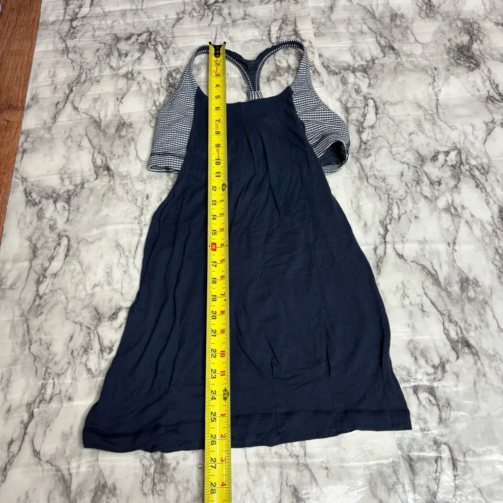 Lululemon Racerback navy blue tank top with sports bra size 4 - Image 6