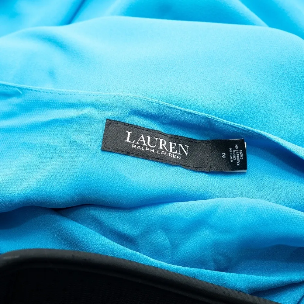 Laren Ralph Lauren | New! Georgette One-Shoulder Cocktail Dress Size 2 - Image 4