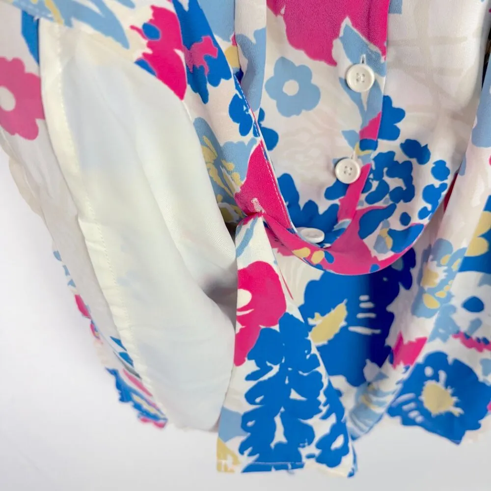 NWT Modcloth Exciting Find Shirt Dress Belted Floral Blue Pink Size XX,S NEW - Image 8