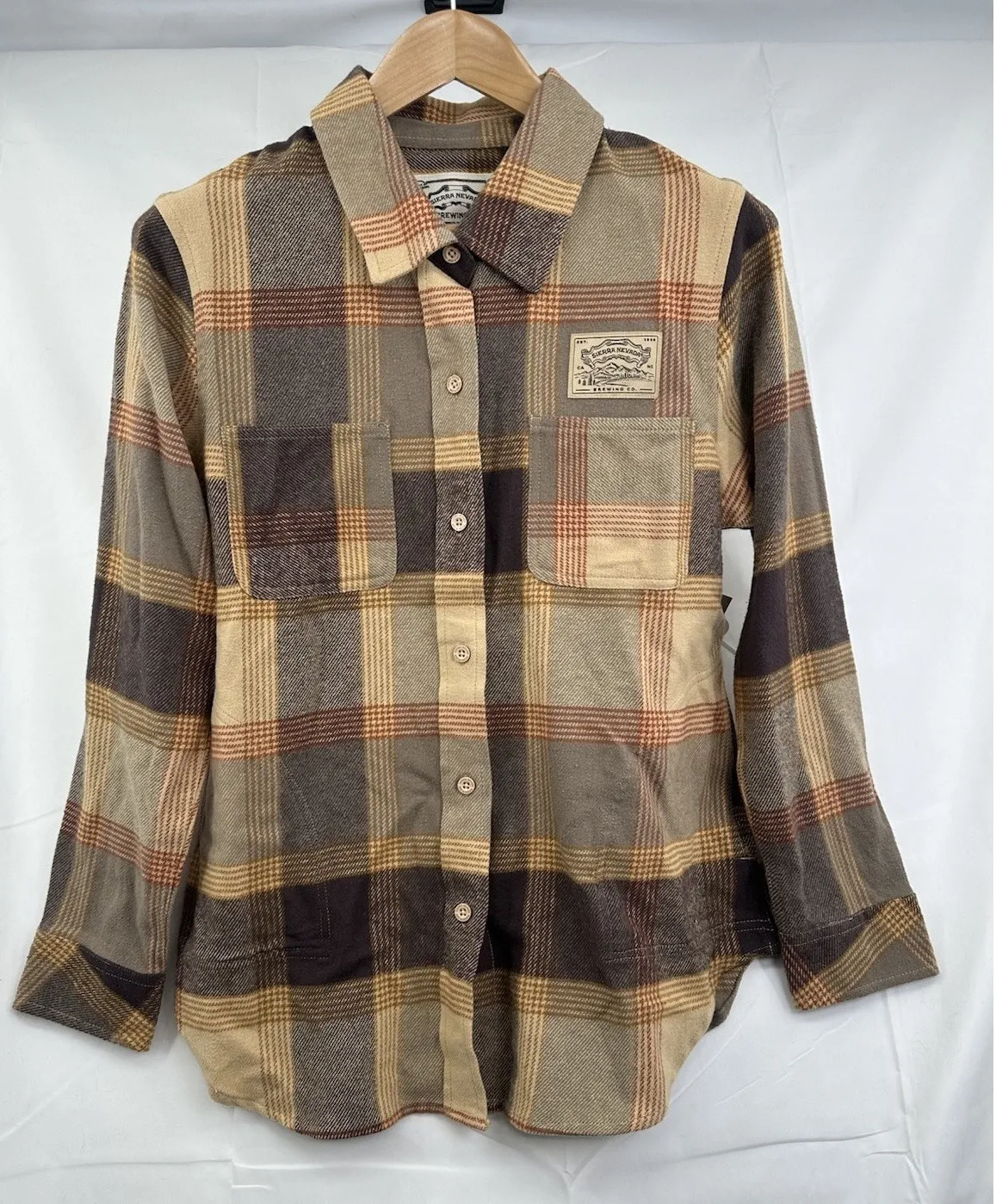 Sierra Nevada Brown Plaid Collared Button Down Flannel New Shirt Women's Size M Size M - Image 1