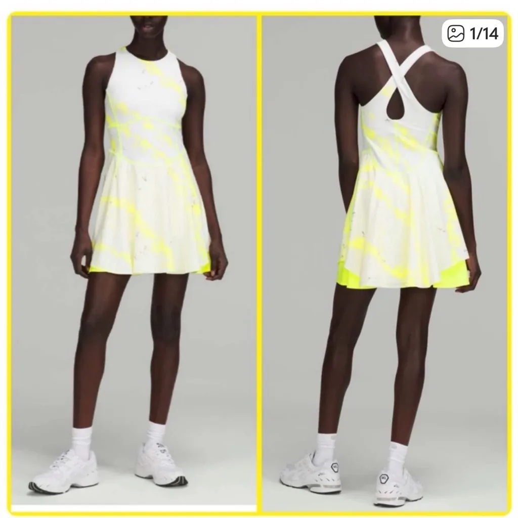 •LULULEMON COURT CRUSH DRESS-CROSS COURT ELECTRIC LEMON WOMENS 
MULTI- Size 2 - Image 2