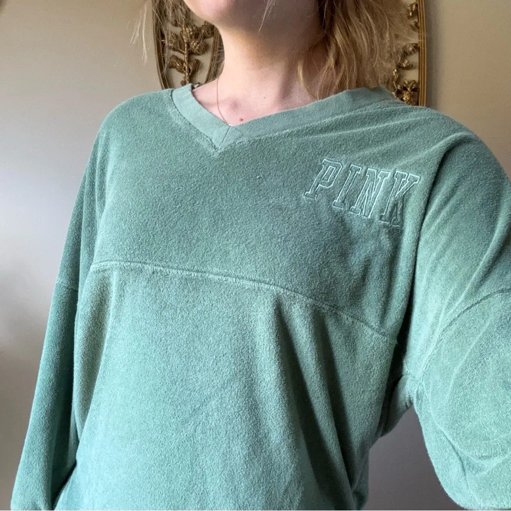 PINK Victoria's Secret Terry Cloth Sweatshirt - Image 8