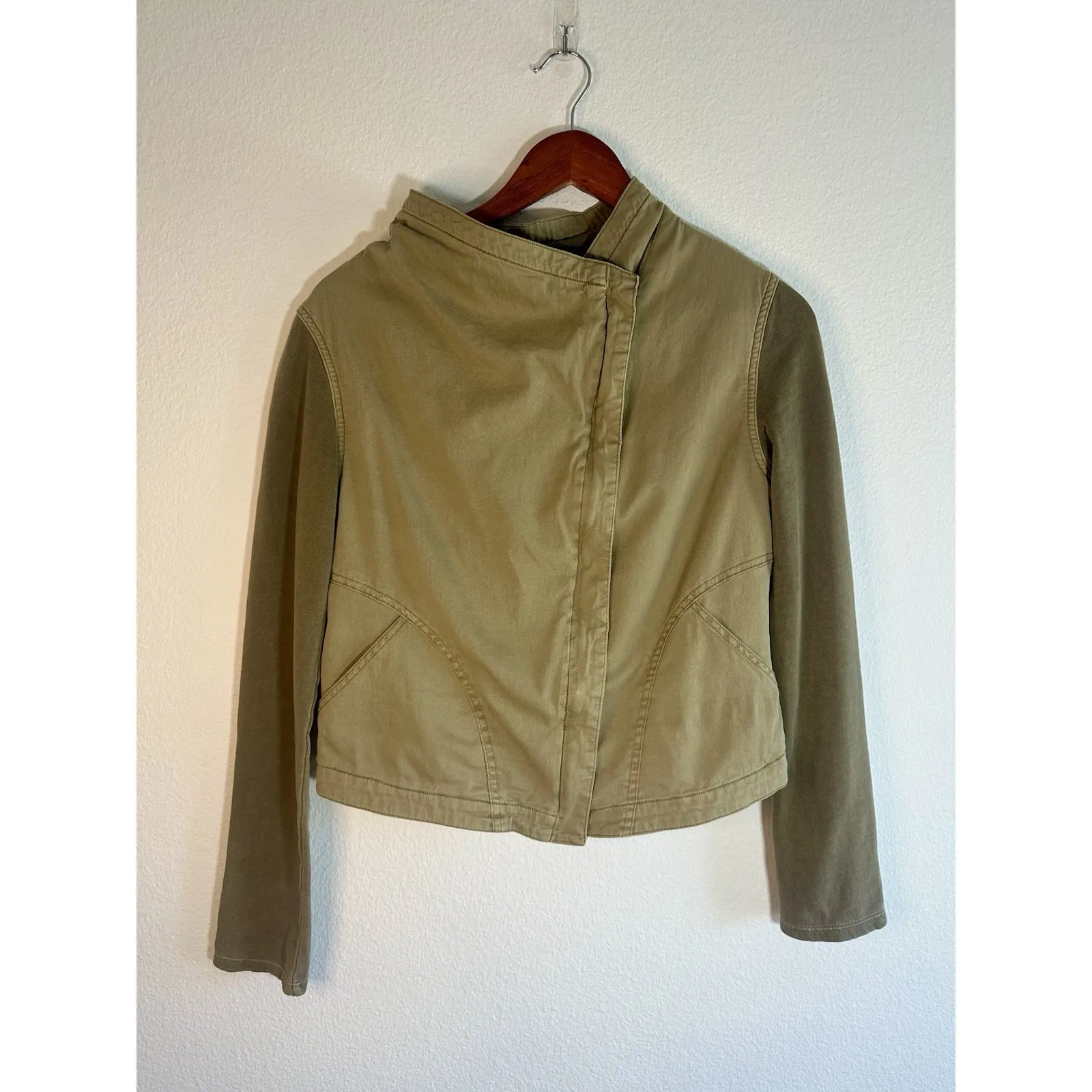 THREAD & SUPPLY WOMENS JACKET ZIP UP GREEN SIZE SMALL - Image 2