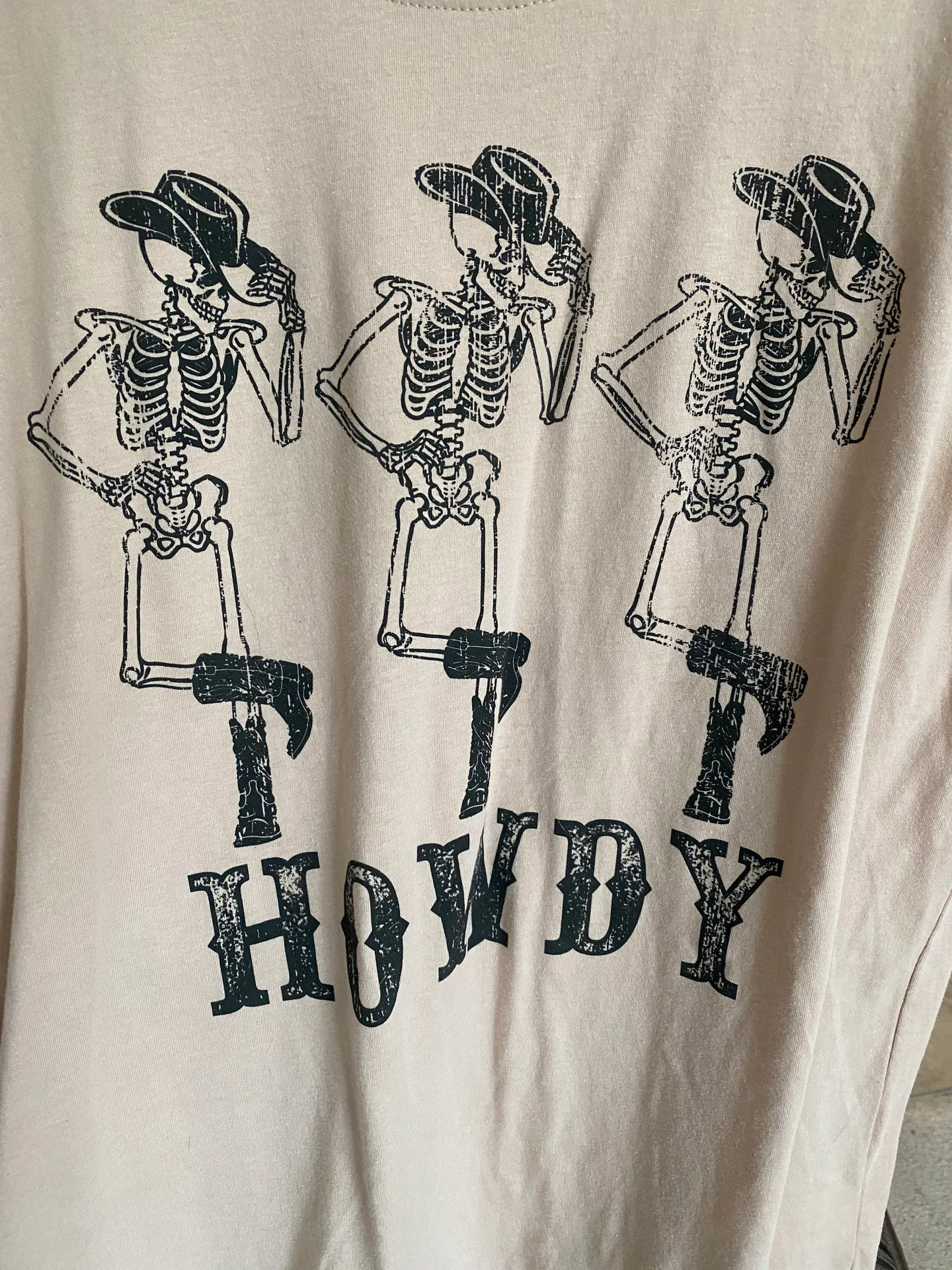 Skeleton Howdy T Shirt Size L - Image 2