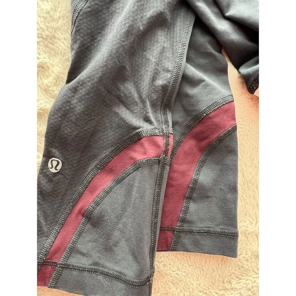 Lululemon Women's Rebel Runner Crop Leggings Red Floral Size 4 - Image 6