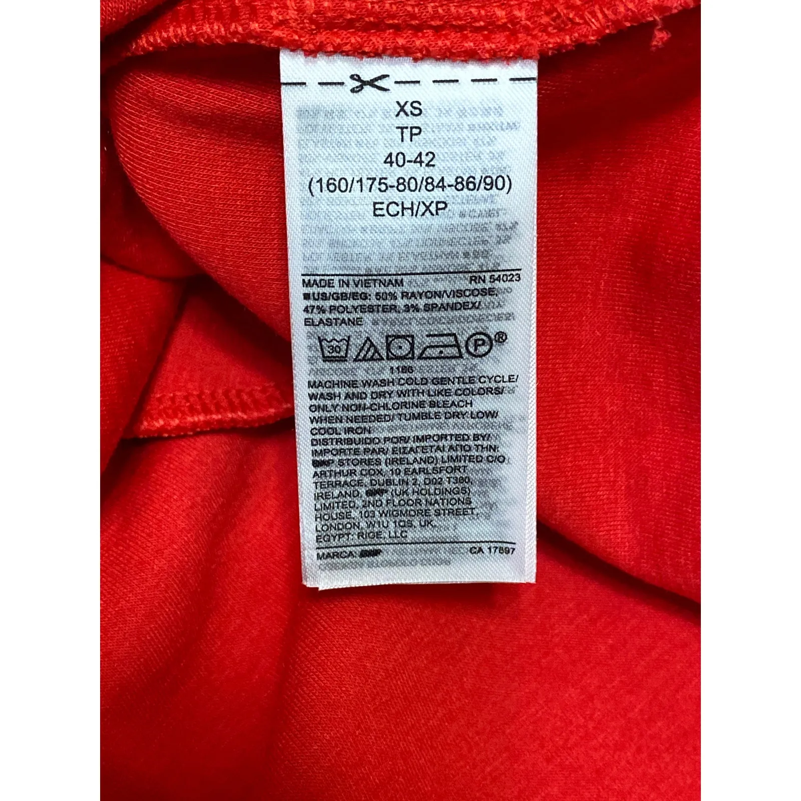 Gap Women's Red Long Sleeve Mock Neck Back Zip Swing A Line Mini Dress Size XS - Image 5