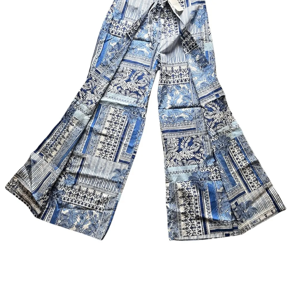 J. McLaughlin Eugene Pant in White Blue Palm Park |  XS NWT - Image 4