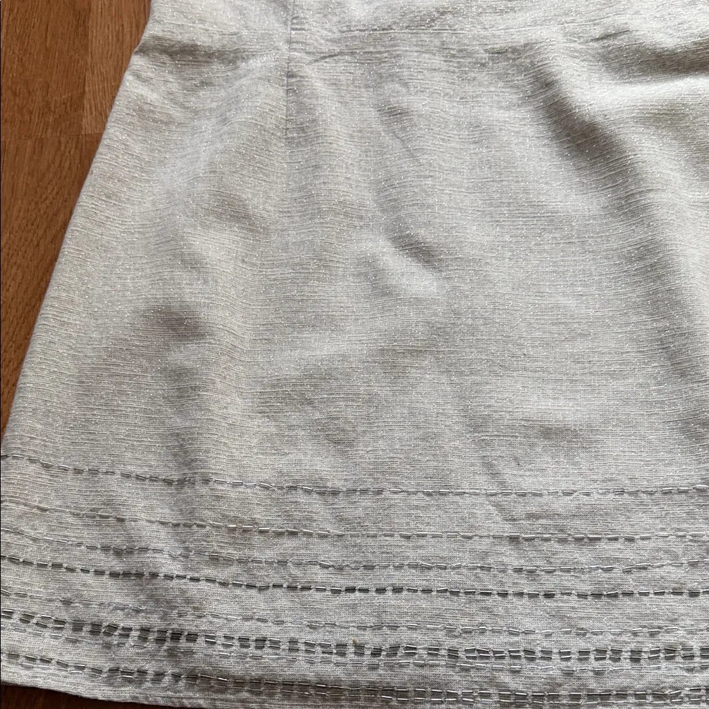 LOFT ANN TAYLOR  Metallic CreamMini Dress - Image 6