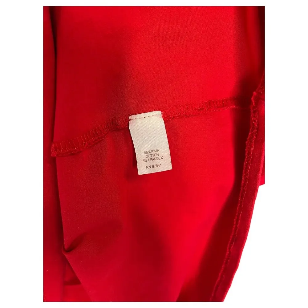 Pure Jill Top Womens Large Long Sleeve Scoop Neck Pima Cotton Flowy Stretchy Red - Image 11