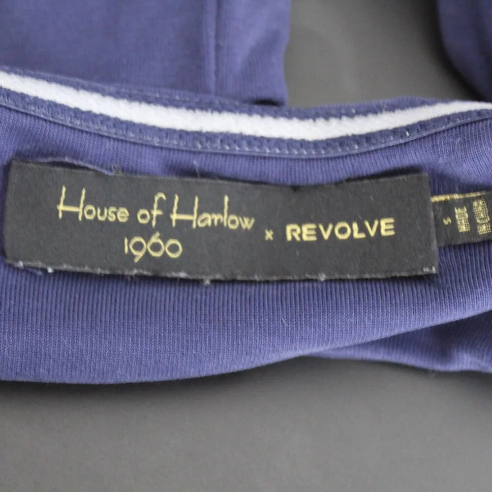 House of Harlow 1960 x Revolve Val Off Shoulder Tube Crop Top Blue Modal Small - Image 6